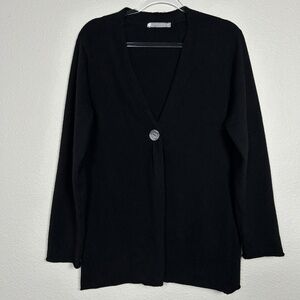 In Cashmere size XL black cardigan one button 100% cashmere v-neck